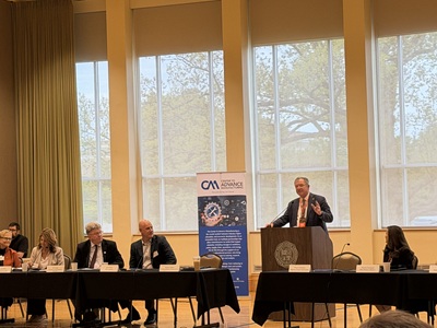 Photo of BGSU President Rogers Addressing legislative group